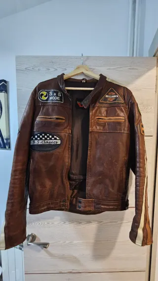 Chaqueta Moto Cuero Auténtica Talla M
