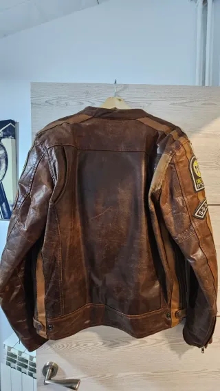 Chaqueta Moto Cuero Auténtica Talla M