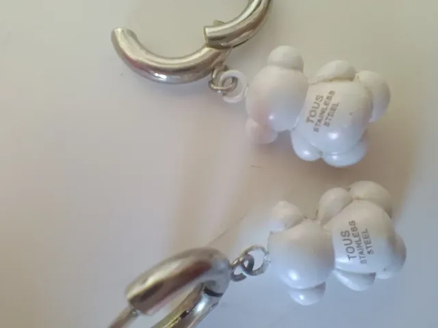 Pendientes Oso Tous Acero Blanco