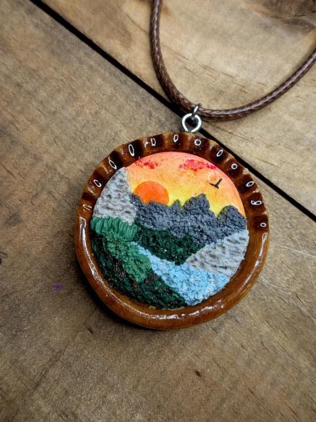 Colgante paisaje atardecer montañas