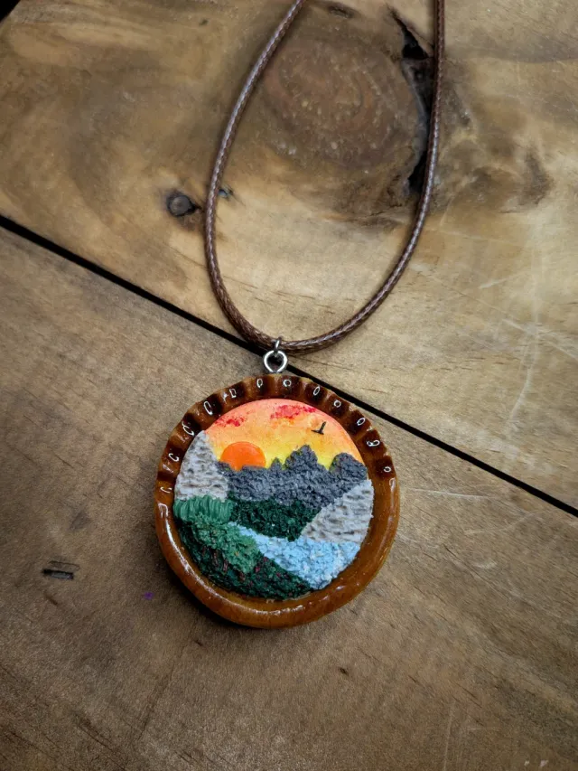 Colgante paisaje atardecer montañas