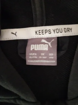 Sudadera Puma Negra con Rayas Blancas