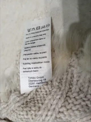 Sciarpona in maglia con pelliccia