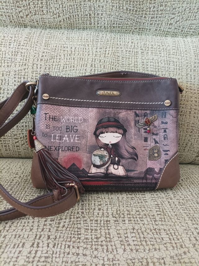 Bolso Anekke marrón y multicolor