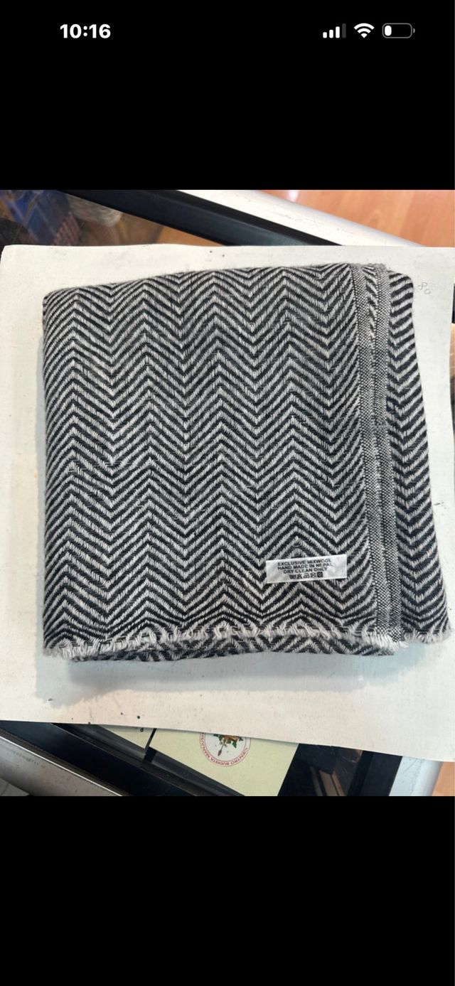 Pashmina / Fular Cachemira Negro y Gris