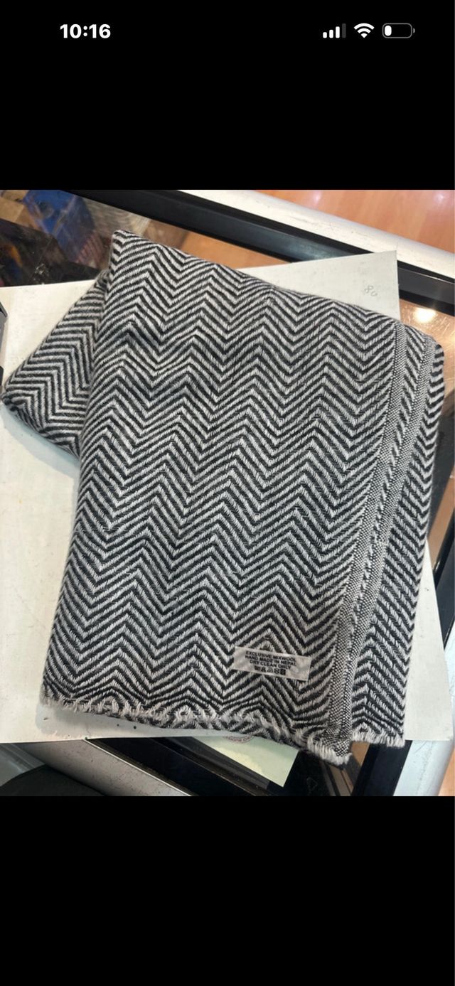 Pashmina / Fular Cachemira Negro y Gris