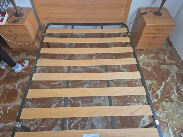 Somier Lamas madera cama 135 cm x 190 cm