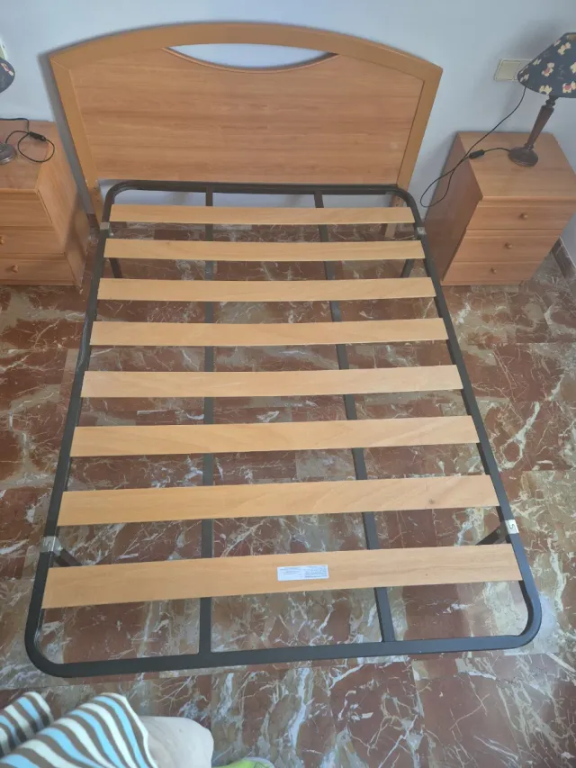 Somier Lamas madera cama 135 cm x 190 cm