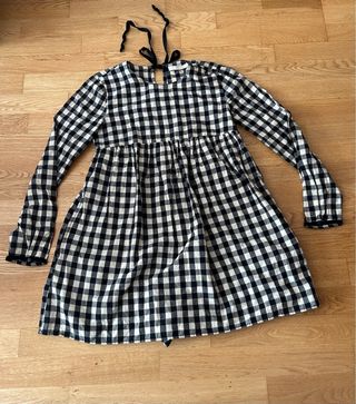 Vestido Zara cuadros blanco y negro Talla XS