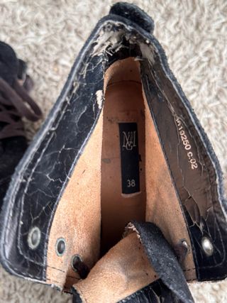 Botines Mango Ante Tacón Madera