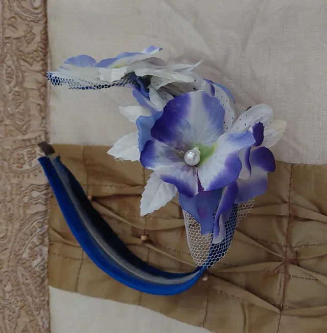 Vestido de gala azul y verde talla M