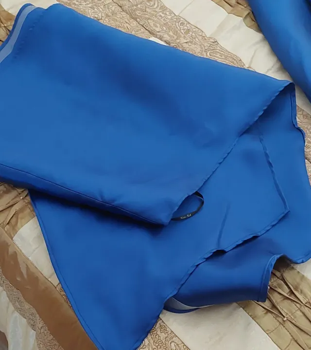 Vestido de gala azul y verde talla M