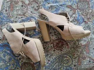 Sandali tacco polacchine Hogan Beige pelle 37 38