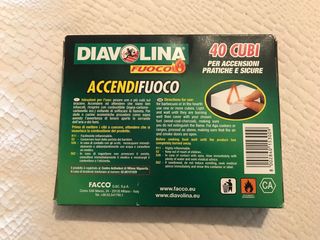 Diavolina 40 cubi accendifuoco sigillata
