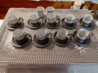 Set tazzine caffè peltro vintage