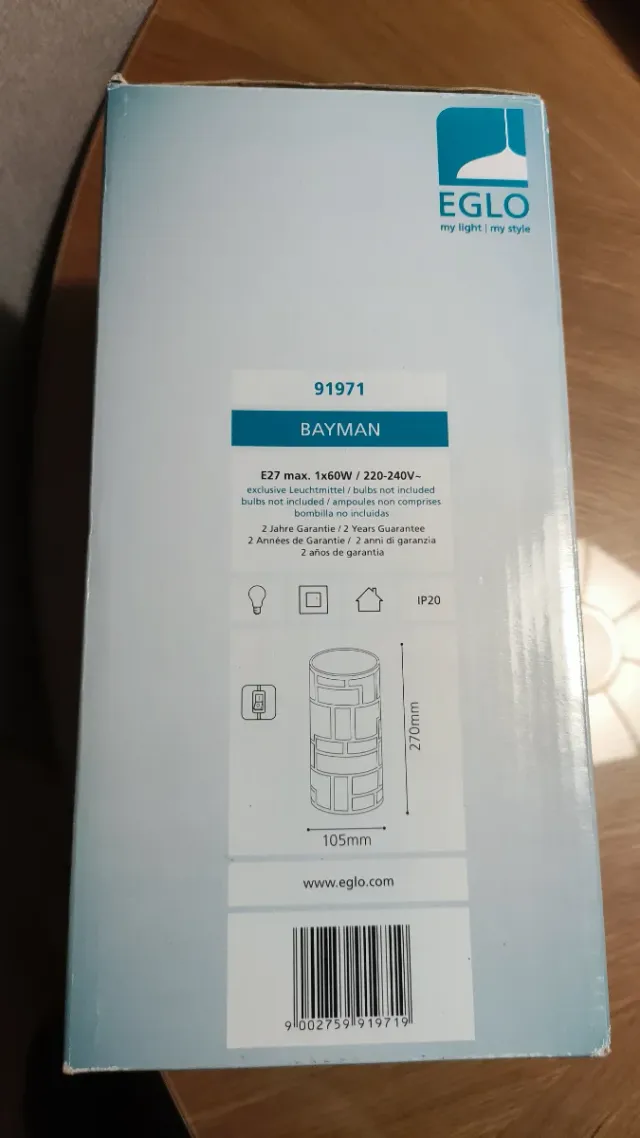 Lámpara sobremesa diseño geométrico