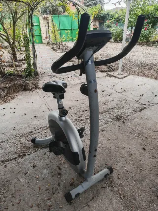 Bicicleta Estática Gris y Negra Domyos