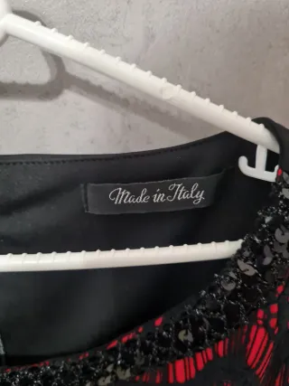 Vestito donna elegante nero e rosso
