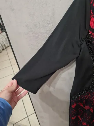 Vestito donna elegante nero e rosso
