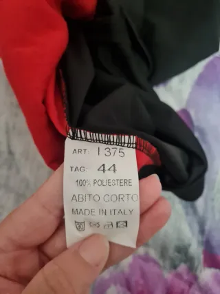 Vestito donna elegante nero e rosso