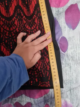 Vestito donna elegante nero e rosso