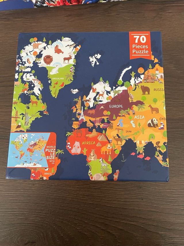 Juego de 2 Puzzles Spiderman y Mapa Mundo