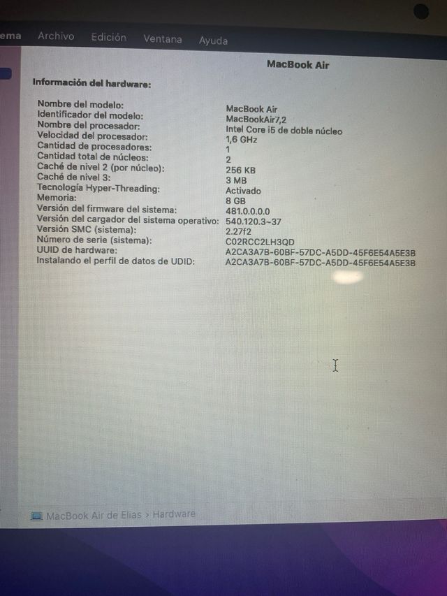 MacBook Air 2015 Plata