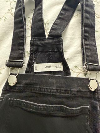 Peto vaquero negro Mango Talla XS