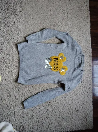 Jersey punto niña con Mickey y lentejuelas