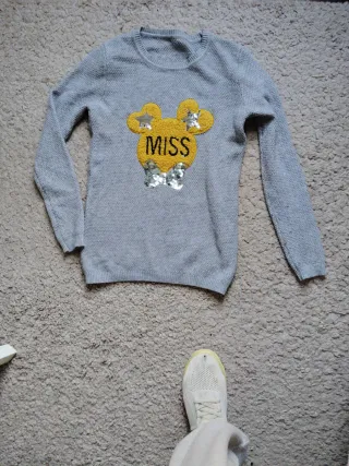 Jersey punto niña con Mickey y lentejuelas