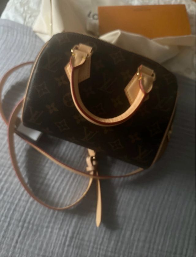 Louis Vuitton Speedy Bandolera Marrón/Beige