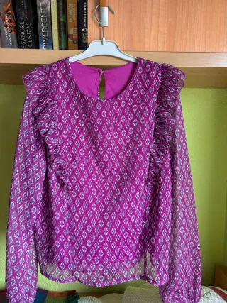 Blusa mujer manga larga estampado rombos