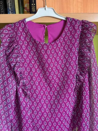 Blusa mujer manga larga estampado rombos