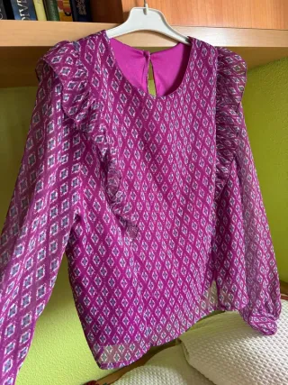 Blusa mujer manga larga estampado rombos