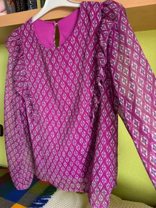 Blusa mujer manga larga estampado rombos