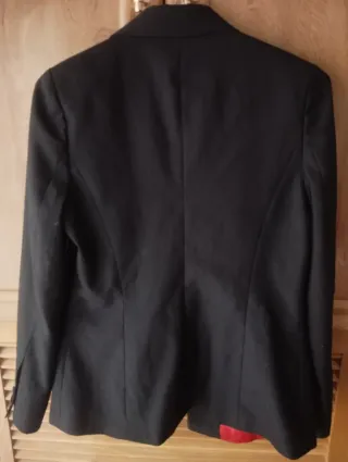 Americana de vestir negra forro rojo Talla S/XS