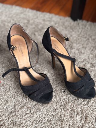 Sandalias tacón Zara negras