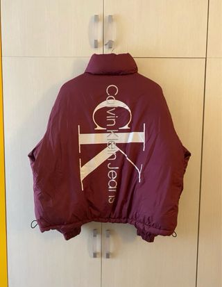 Calvin Klein Giubbotto Oversize Nero/Bordeaux