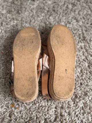 Sandalias doradas/rosas plataforma talla 38