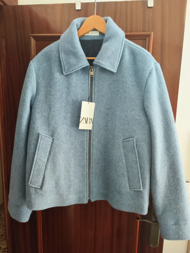 Chaqueta de hombre de invierno azul/celeste Zara