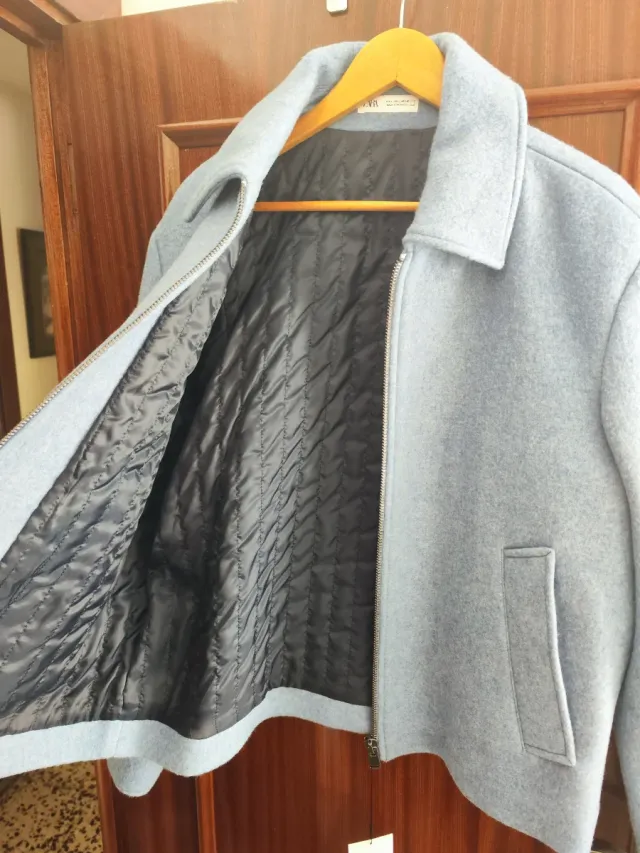 Chaqueta de hombre de invierno azul/celeste Zara