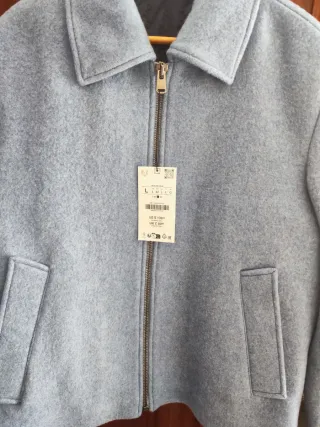 Chaqueta de hombre de invierno azul/celeste Zara