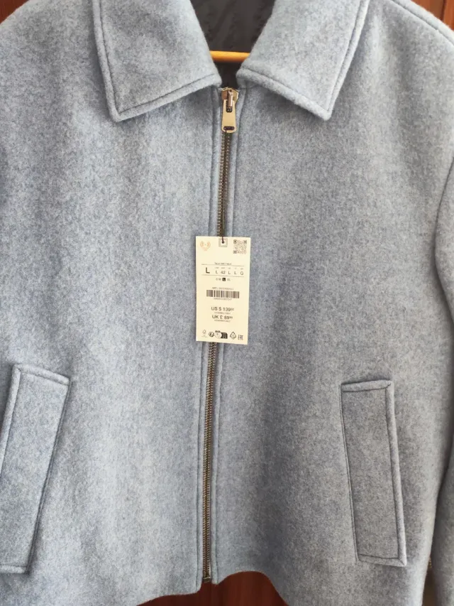 Chaqueta de hombre de invierno azul/celeste Zara