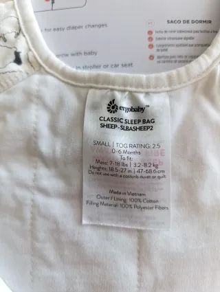 Saco dormir bebé 0-6m Ergobaby ovejas