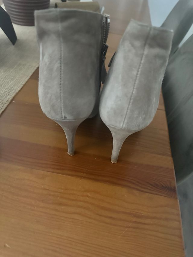 Botines Zara Piel Tacon Talla 38