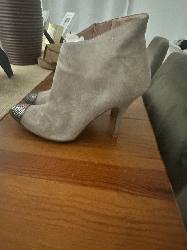 Botines Zara Piel Tacon Talla 38