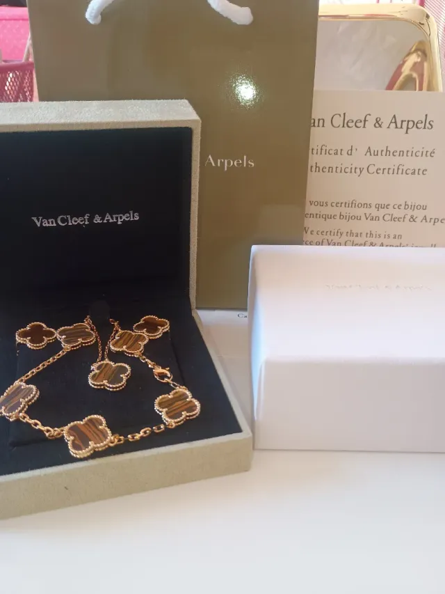 Conjunto Van Cleef & Arpels 3 piezas Ojo de Tigre