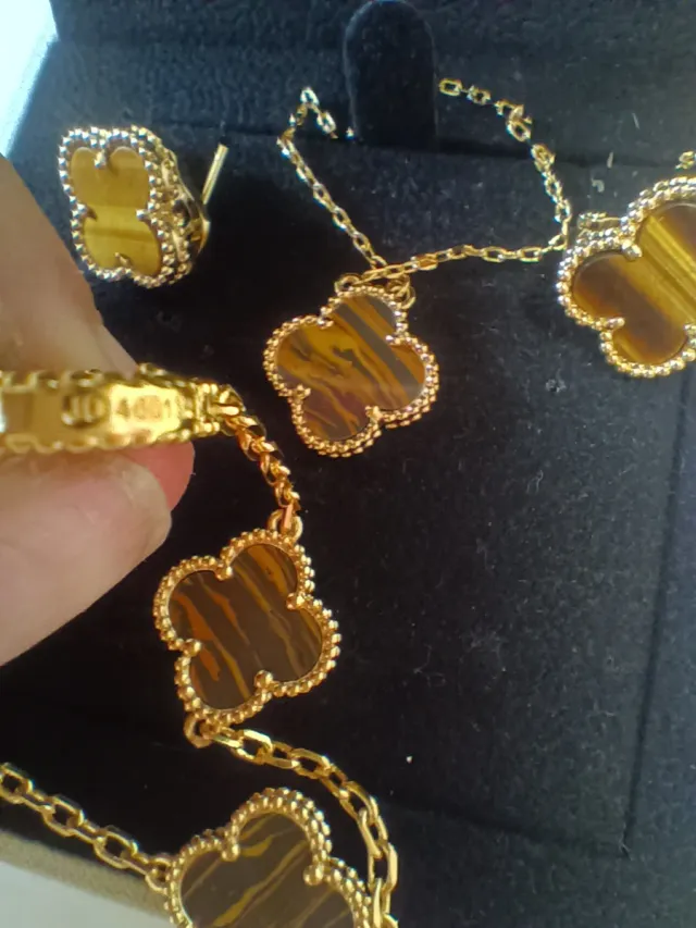 Conjunto Van Cleef & Arpels 3 piezas Ojo de Tigre