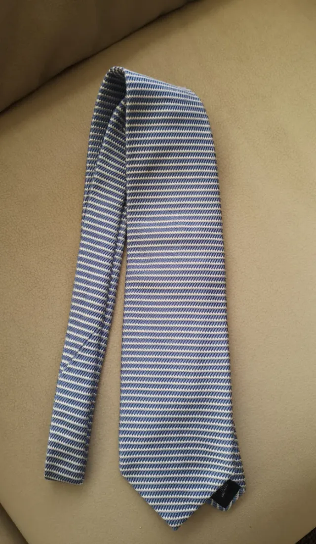 Corbata Canova's Club Italiana Rayas Azul Blanco