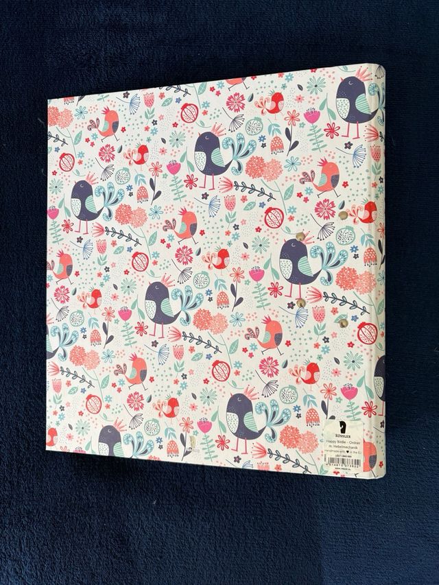 Carpeta/ Carpesano con diseño de pájaros y flores